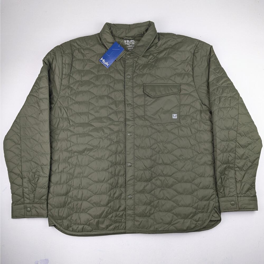 HUK Men's Tarpon Quilt Shacket - Olive